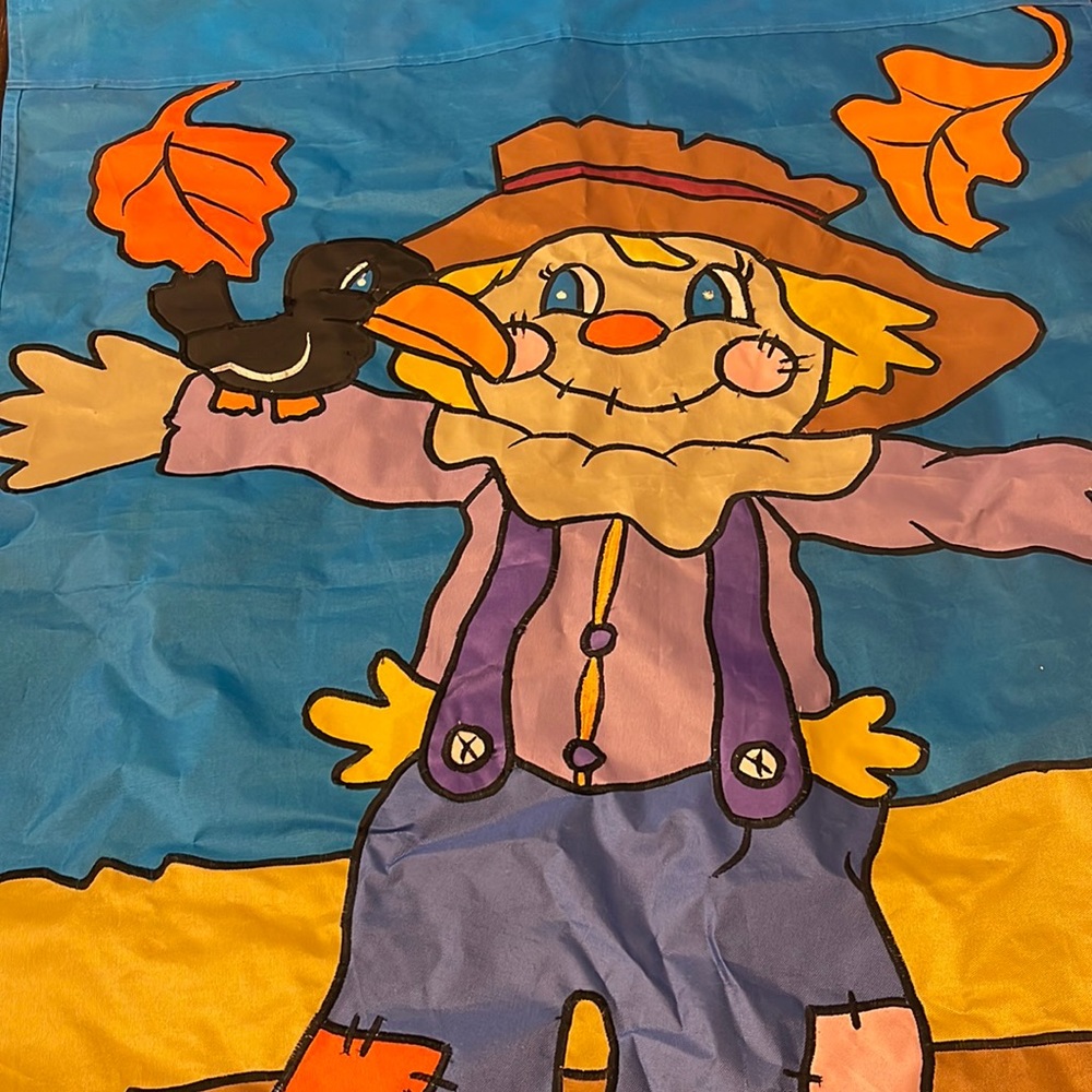 NWOT Scarecrow Autumn Pumpkin Patch Fall 🍁🍂☀️39” x 28” Flag
